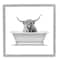 Stupell Industries Longhorn Highland Cow Bath Tub Framed Giclee Art